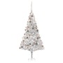 Árbol de Navidad preiluminado con luces y bolas plateado 240 cm de vidaXL, Arboles de navidad - Ref: Foro24-3077612, Precio: ...