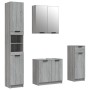 Set de armario de baño 4 pzas madera contrachapada gris sonoma de vidaXL, Muebles de baño - Ref: Foro24-3115890, Precio: 268,...