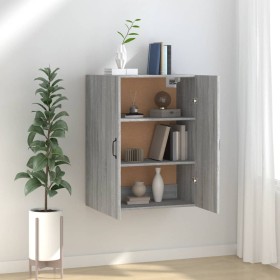 Sonoma gray engineered wood hanging cabinet 69.5x34x90 cm by vidaXL, Lockers and storage cabinets - Ref: Foro24-817385, Price...