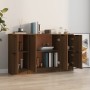 Sideboards 3 pieces oak brown plywood by vidaXL, Sideboards - Ref: Foro24-3115851, Price: 134,76 €, Discount: %