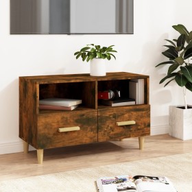 Smoked oak plywood TV cabinet 80x36x50 cm by vidaXL, TV Furniture - Ref: Foro24-817489, Price: 48,99 €, Discount: %