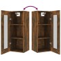 Smoked oak hanging wall cabinet 34.5x34x90 cm by vidaXL, Sideboards - Ref: Foro24-817447, Price: 51,10 €, Discount: %