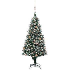 Frosted Christmas tree with lights, balls and pine cones 150 cm by vidaXL, Christmas trees - Ref: Foro24-3077616, Price: 101,...