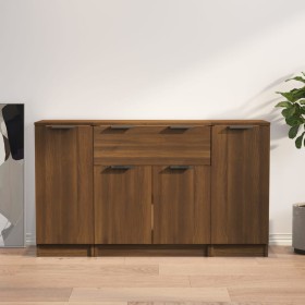 Sideboards 3 Stück Eichenbraunes Sperrholz von vidaXL, Sideboards - Ref: Foro24-3115835, Preis: 143,08 €, Rabatt: %