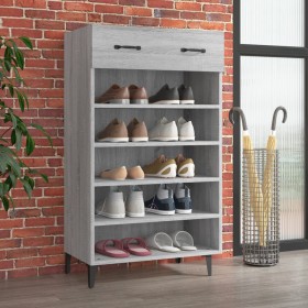 Mueble zapatero madera contrachapada gris Sonoma 60x35x105 cm de vidaXL, Zapateros y organizadores de calzado - Ref: Foro24-8...