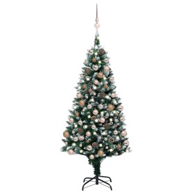 Árbol de Navidad helado con luces, bolas y piñas 180 cm de vidaXL, Arboles de navidad - Ref: Foro24-3077617, Precio: 158,73 €...