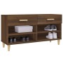 Mueble zapatero madera contrachapada marrón roble 102x35x55 cm de vidaXL, Zapateros y organizadores de calzado - Ref: Foro24-...