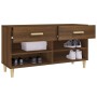 Mueble zapatero madera contrachapada marrón roble 102x35x55 cm de vidaXL, Zapateros y organizadores de calzado - Ref: Foro24-...