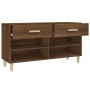 Mueble zapatero madera contrachapada marrón roble 102x35x55 cm de vidaXL, Zapateros y organizadores de calzado - Ref: Foro24-...