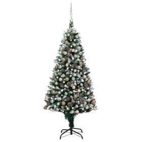 Frosted Christmas tree with lights, balls and pine cones 240 cm by vidaXL, Christmas trees - Ref: Foro24-3077619, Price: 206,...