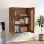 Wandschrank aus Holzwerkstoff, geräucherte Eiche, 69,5 x 32,5 x 90 cm von vidaXL, Regale und Regale - Ref: Foro24-817393, Pre...