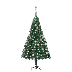 Árbol de Navidad preiluminado con luces y bolas verde 120 cm de vidaXL, Arboles de navidad - Ref: Foro24-3077620, Precio: 60,...