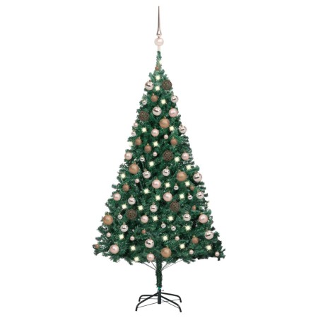 Pre-lit Christmas tree with green lights and balls 180 cm by vidaXL, Christmas trees - Ref: Foro24-3077622, Price: 81,48 €, D...