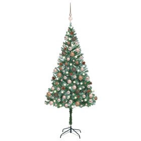 Árbol de Navidad artificial con LEDs, bolas y piñas 180 cm de vidaXL, Arboles de navidad - Ref: Foro24-3077614, Precio: 71,99...