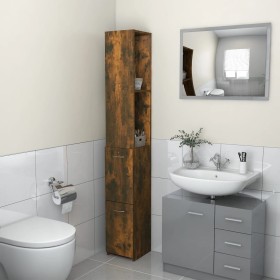 Armario baño madera contrachapada roble ahumado 25x26,5x170 cm de vidaXL, Muebles de baño - Ref: Foro24-815960, Precio: 56,62...