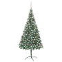 Árbol de Navidad artificial con LEDs, bolas y piñas 210 cm de vidaXL, Arboles de navidad - Ref: Foro24-3077615, Precio: 129,1...