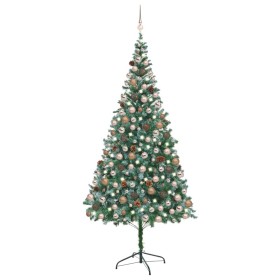 Árbol de Navidad artificial con LEDs, bolas y piñas 210 cm de vidaXL, Arboles de navidad - Ref: Foro24-3077615, Precio: 113,9...