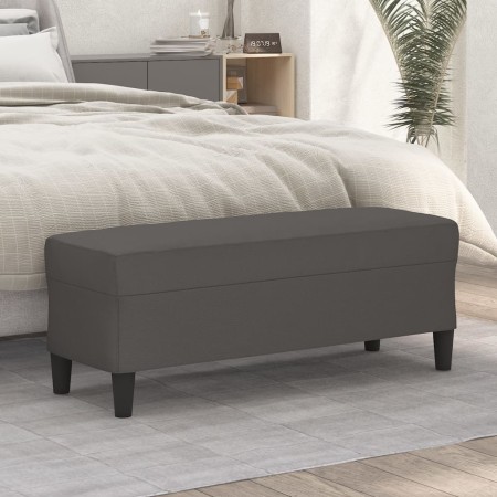 Banco de cuero sintético gris 100x35x41 cm de vidaXL, Bancos - Ref: Foro24-349418, Precio: 59,07 €, Descuento: %