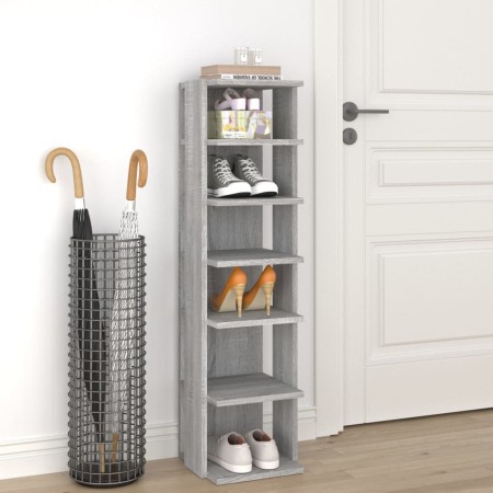 Sonoma gray plywood shoe rack cabinet 27.5x27x102 cm by vidaXL, Shoe racks and shoe organizers - Ref: Foro24-815974, Price: 4...