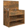 Smoked oak plywood shoe bench 60x30x45 cm by vidaXL, Shoe racks and shoe organizers - Ref: Foro24-816050, Price: 40,99 €, Dis...