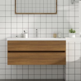 Brown oak engineered wood washbasin cabinet 100x38.5x45 cm by vidaXL, Bathroom furniture - Ref: Foro24-815659, Price: 63,99 €...