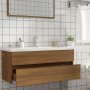 Brown oak engineered wood washbasin cabinet 100x38.5x45 cm by vidaXL, Bathroom furniture - Ref: Foro24-815659, Price: 60,67 €...