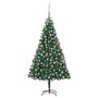 Beleuchteter Weihnachtsbaum mit Lichtern und grünen Kugeln 210 cm von vidaXL, Weihnachtsbäume - Ref: Foro24-3077623, Preis: 1...