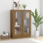 Plywood oak brown showcase 82.5x30.5x115 cm by vidaXL, Bookcases and shelves - Ref: Foro24-815620, Price: 94,56 €, Discount: %