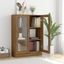 Eiche braun Sperrholz Vitrine 82,5x30,5x115 cm von vidaXL, Bücherregale und Regale - Ref: Foro24-815620, Preis: 94,56 €, Raba...