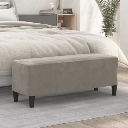 Light gray velvet bench 100x35x41 cm by vidaXL, Banks - Ref: Foro24-349421, Price: 64,70 €, Discount: %