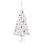 Árbol de Navidad preiluminado con luces y bolas blanco 150 cm de vidaXL, Arboles de navidad - Ref: Foro24-3077626, Precio: 83...