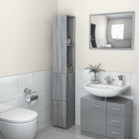 Mueble de baño madera de ingeniería gris Sonoma 25x26,5x170 cm de vidaXL, Muebles de baño - Ref: Foro24-815961, Precio: 63,60...