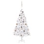 Árbol de Navidad preiluminado con luces y bolas blanco 180 cm de vidaXL, Arboles de navidad - Ref: Foro24-3077627, Precio: 99...