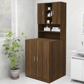 Brown oak washing machine cabinet 70.5x25.5x90 cm by vidaXL, Accessories for washing machines and dryers - Ref: Foro24-815947...