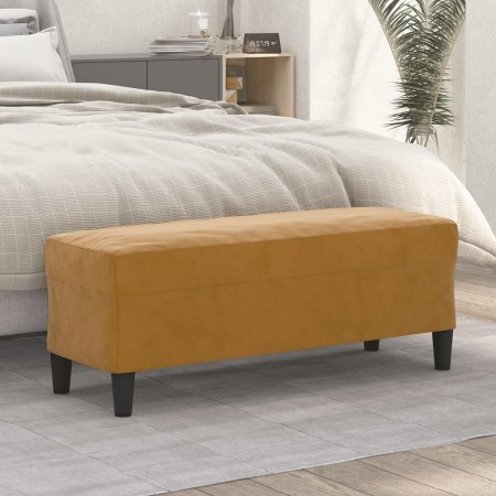 Brown velvet bench 100x35x41 cm by vidaXL, Banks - Ref: Foro24-349428, Price: 65,74 €, Discount: %