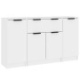 Aparadores 3 uds madera contrachapada blanco brillo de vidaXL, Aparadores - Ref: Foro24-3115832, Precio: 154,18 €, Descuento: %