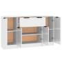 Aparadores 3 uds madera contrachapada blanco brillo de vidaXL, Aparadores - Ref: Foro24-3115832, Precio: 154,18 €, Descuento: %