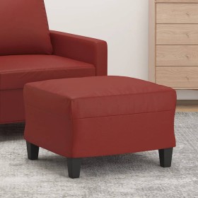 Reposapiés de cuero sintético rojo tinto 60x50x41 cm de vidaXL, Otomanas - Ref: Foro24-349339, Precio: 60,57 €, Descuento: %