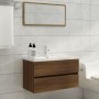 Brown oak engineered wood washbasin cabinet 80x38.5x45cm by vidaXL, Bathroom furniture - Ref: Foro24-815653, Price: 59,44 €, ...