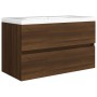 Brown oak engineered wood washbasin cabinet 80x38.5x45cm by vidaXL, Bathroom furniture - Ref: Foro24-815653, Price: 59,44 €, ...