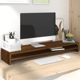 Brown oak plywood monitor stand 100x24x13 cm by vidaXL, Monitor and TV stands - Ref: Foro24-815293, Price: 37,99 €, Discount: %