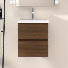 Mueble de lavabo madera contrachapada marrón roble 41x38,5x45cm de vidaXL, Muebles de baño - Ref: Foro24-815647, Precio: 49,4...