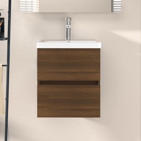 Oak brown plywood washbasin cabinet 41x38.5x45cm by vidaXL, Bathroom furniture - Ref: Foro24-815647, Price: 43,66 €, Discount: %