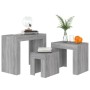 Stapelbare Couchtische 3 Stück Sonomagraues Holzwerkstoff von vidaXL, Couchtisch - Ref: Foro24-815985, Preis: 72,09 €, Rabatt: %