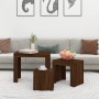 Stackable coffee tables 3 pieces engineered wood brown oak by vidaXL, Coffee table - Ref: Foro24-815986, Price: 48,84 €, Disc...