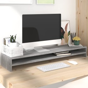 Sonoma gray plywood monitor stand 100x24x13cm by vidaXL, Monitor and TV stands - Ref: Foro24-815292, Price: 37,09 €, Discount: %