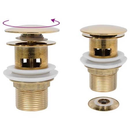 Push drain overflow function gold 6.4x6.4x9.1 cm by vidaXL, Faucets - Ref: Foro24-149057, Price: 16,98 €, Discount: %