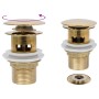 Push drain overflow function gold 6.4x6.4x9.1 cm by vidaXL, Faucets - Ref: Foro24-149057, Price: 16,98 €, Discount: %