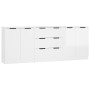 3-teiliges Sideboard aus glänzend weißem Sperrholz von vidaXL, Sideboards - Ref: Foro24-3115784, Preis: 248,63 €, Rabatt: %