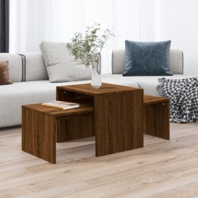 Brown oak plywood center table set 100x48x40 cm by vidaXL, Coffee table - Ref: Foro24-815548, Price: 49,22 €, Discount: %